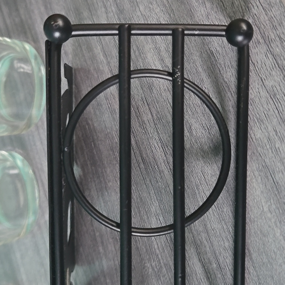 Hope Tea Light Or Flameless Tea Light Holder Black Metal Clear Glass Inspiration - Picture 10 of 10
